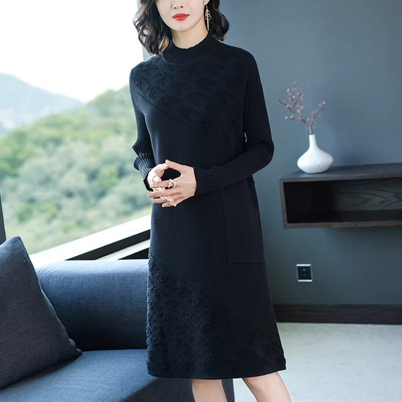 Knitted Dress Women's Bottoming Shirt Inner Wear Woolen Skirt