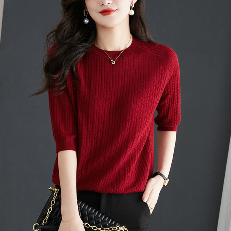 Loose Twist Shape Bottoming Shirt Sweater