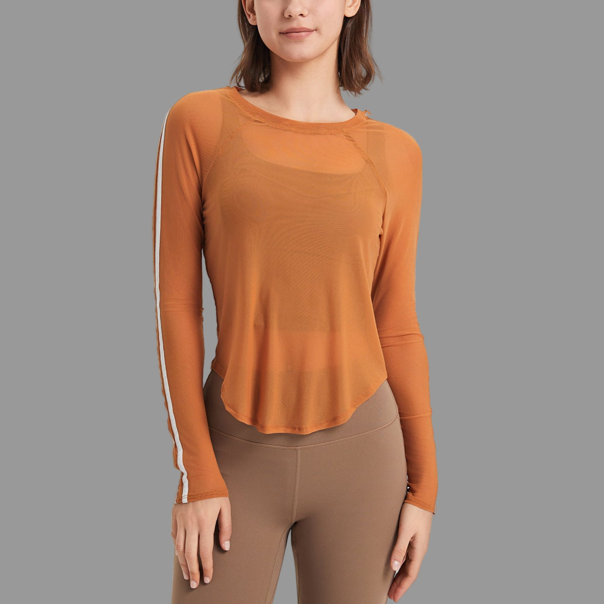 Sports T-shirt Mesh Quick-drying Long Sleeve Slim Fit Breathable Running Fitness Top Yoga Clothes Blouse