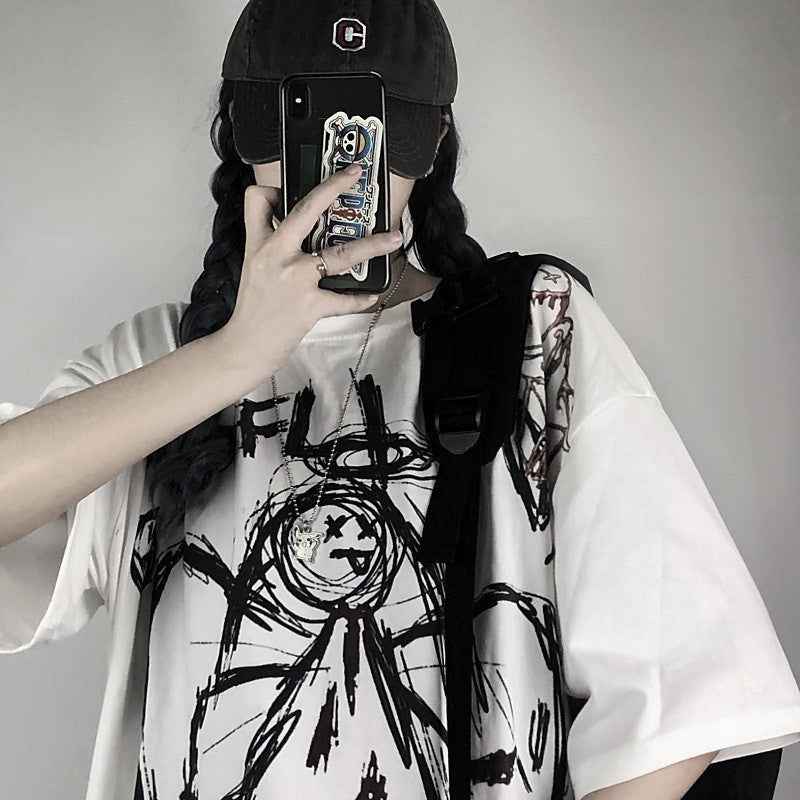 Women's Retro Graffiti Personality Printed Bottoming Top