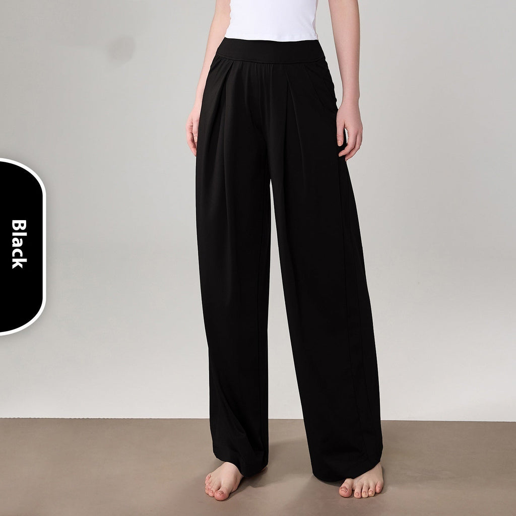 Loose Wide-leg Straight Pants Women's High Waist Yoga Trousers