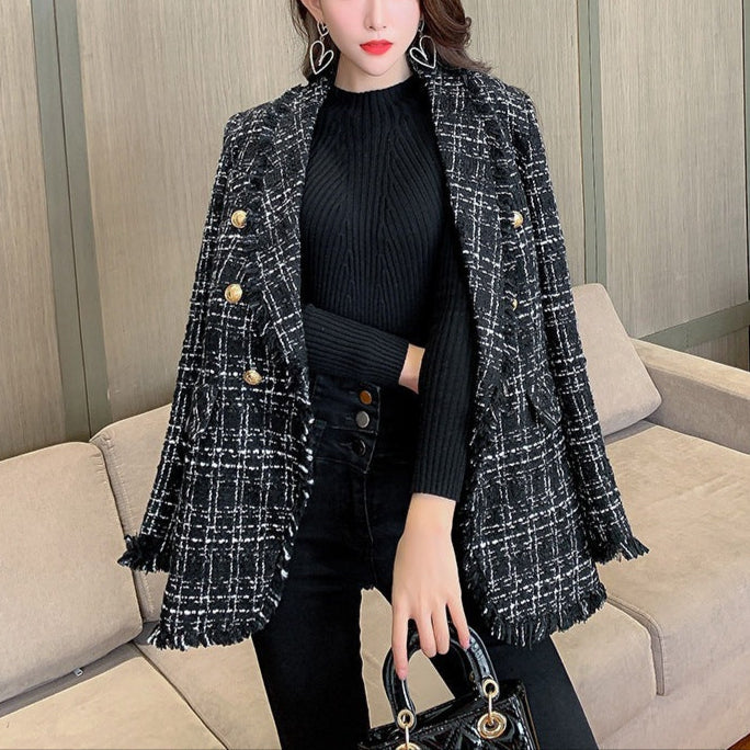 Temperament Tweed Small Fragrance Suit Jacket Women