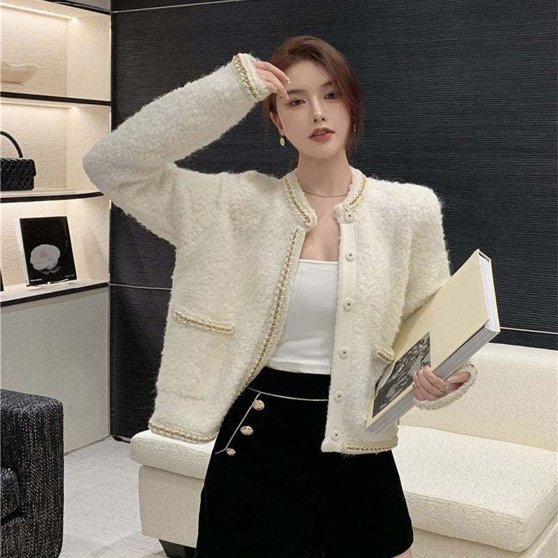 Women's Casual Fashion Temperament Tweed Jacket