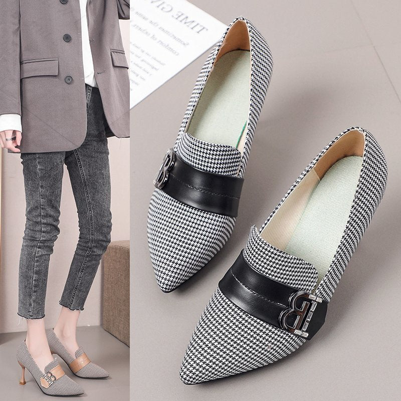 Sweet Belt Buckle Fashion All-match Pointed Temperament Stiletto Shoes