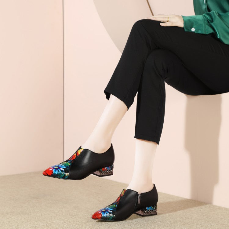 All-match embroidered decoration trend low shoes