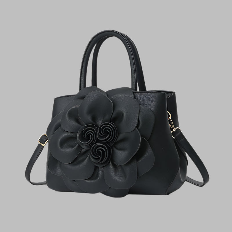 PU leather flower portable shoulder bag