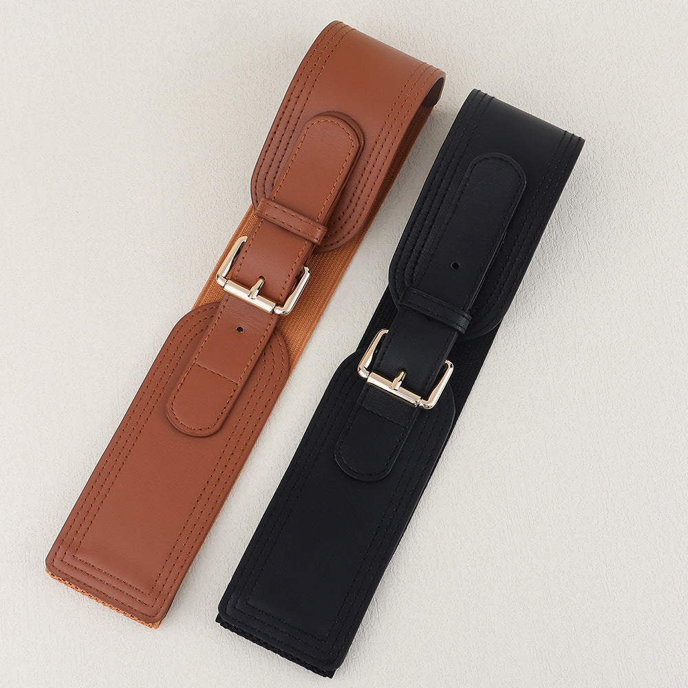 Elastic Waist Seal Square Pin Buckle All-match Fashion Belt