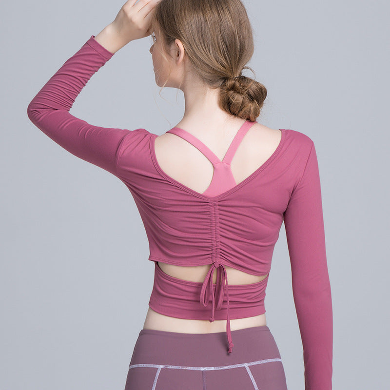 Running Long Sleeve Women Slim T-shirt Yoga Fitness Top