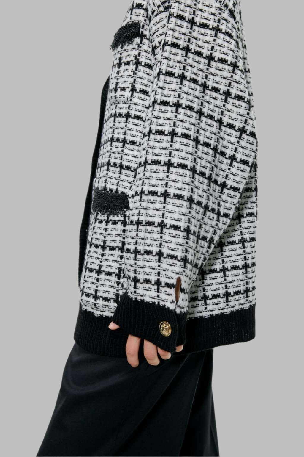 Women's tweed knitted cardigan