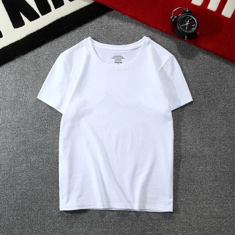 New Ice Silk Men's Short Sleeve All-match Fashion Round Neck