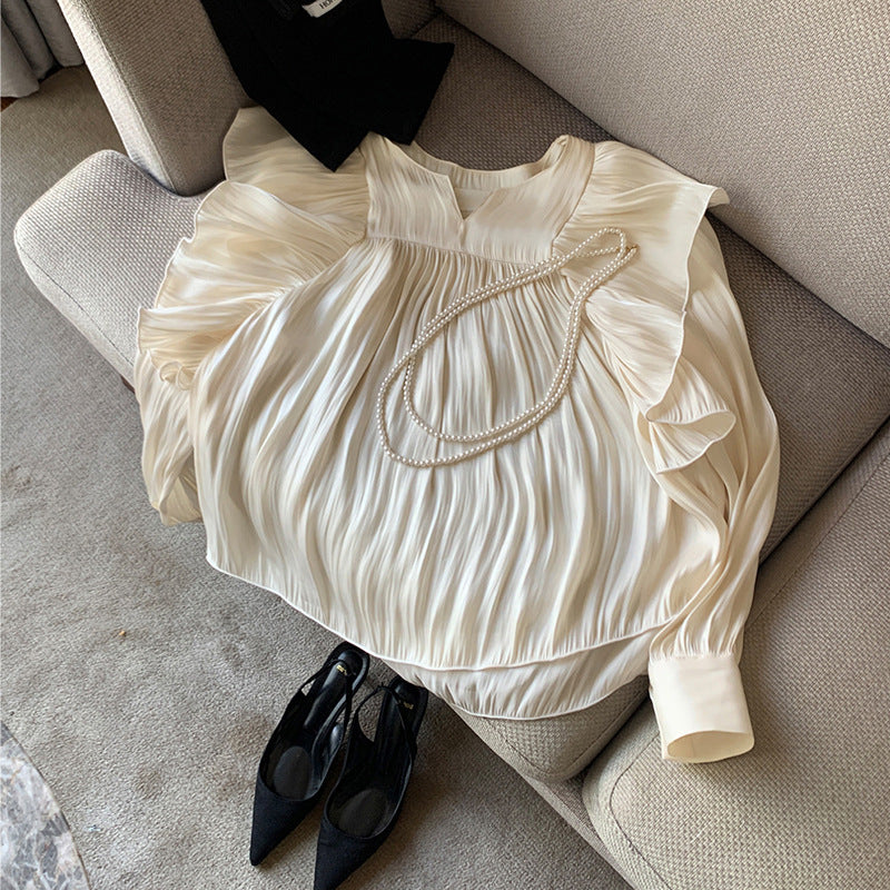 Elegant Temperament French Retro Design Shirt Women