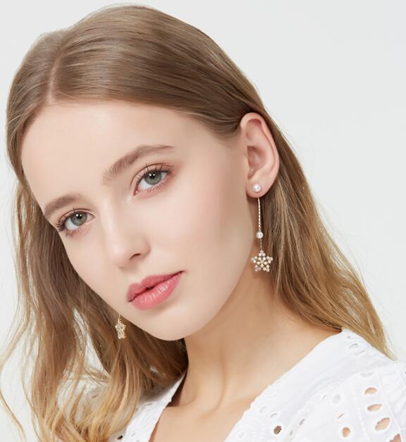 Feminine Long Tassel Pierced Ear Clip Earrings
