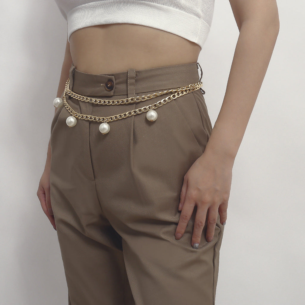 Geometric wild body waist chain
