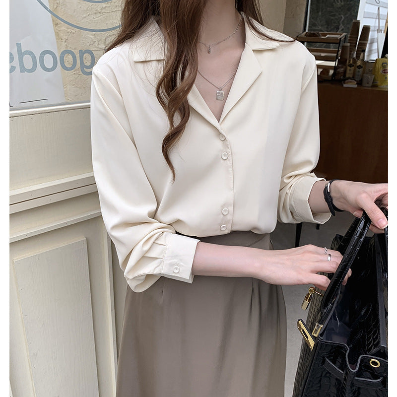 Korean Chiffon Shirt Lady Temperament Design Niche