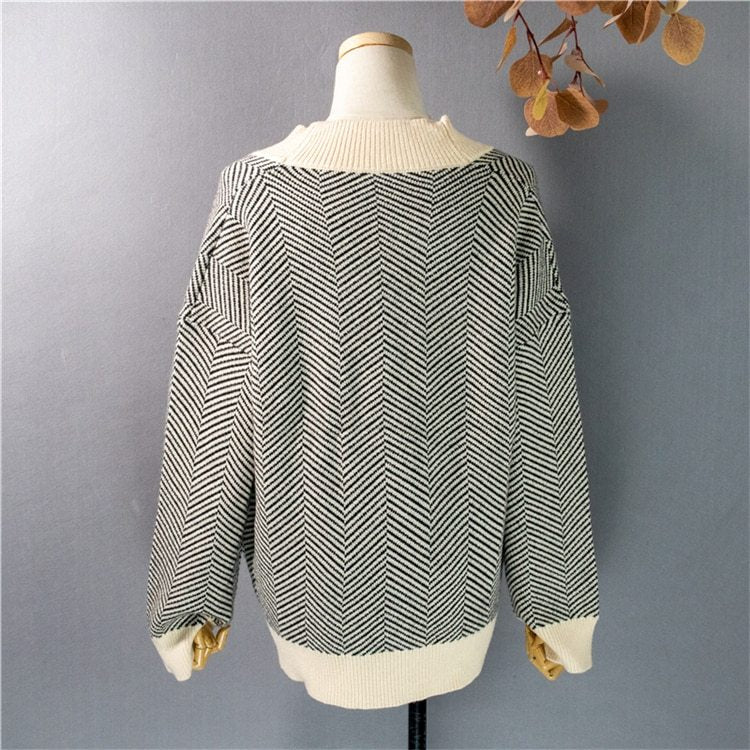 Striped cardigan sweater