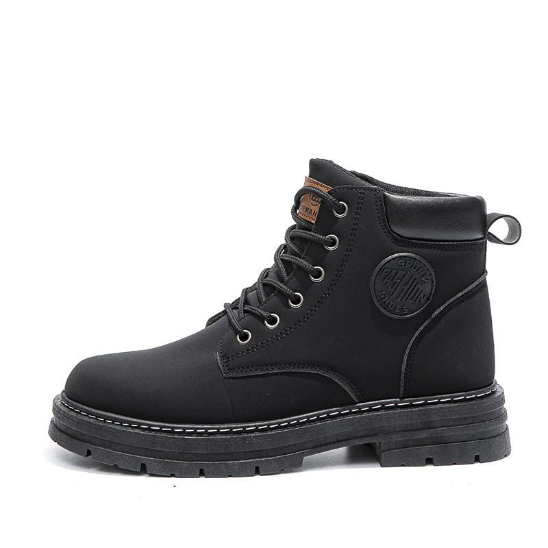 Men's Chunky Mid Heel Shoes Fashion Boots