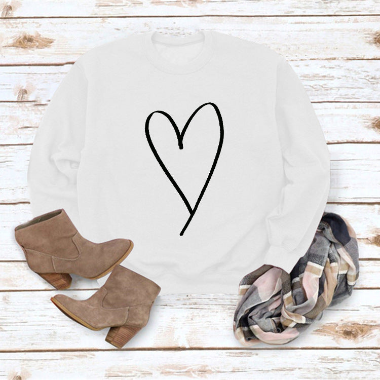 Women's Clothing  Valentine's Day Round Neck Sweatshirt