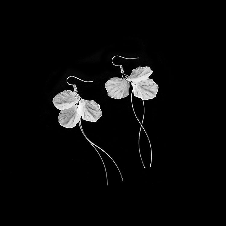 Korean Style Simple All-match Candied Petal Long Earrings