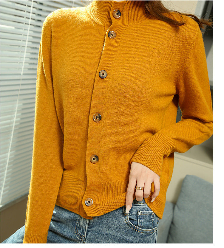 Spring And Autumn New Imitation Wool Knitted Cardigan Jacket Women