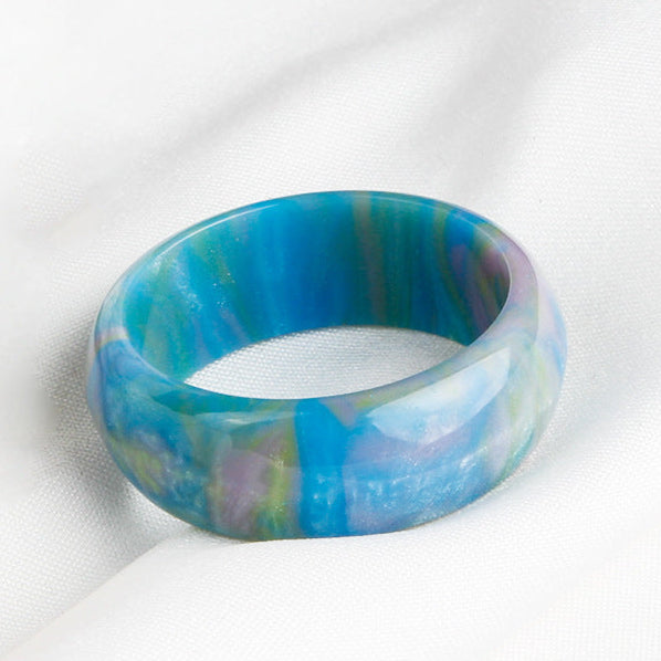 Acrylic Resin Personality Simple Colorful Rainbow Ring
