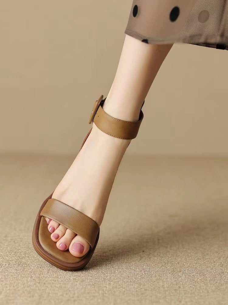 Retro Ankle-strap High Heels Women's Platform