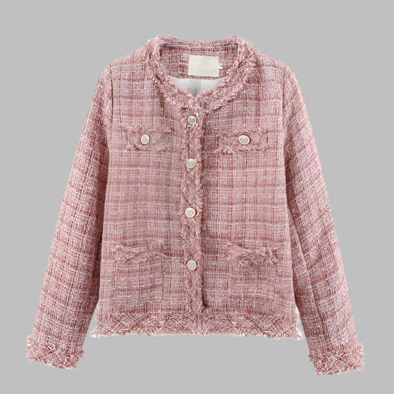 Classic Style Tweed Cardigan Coat For Women