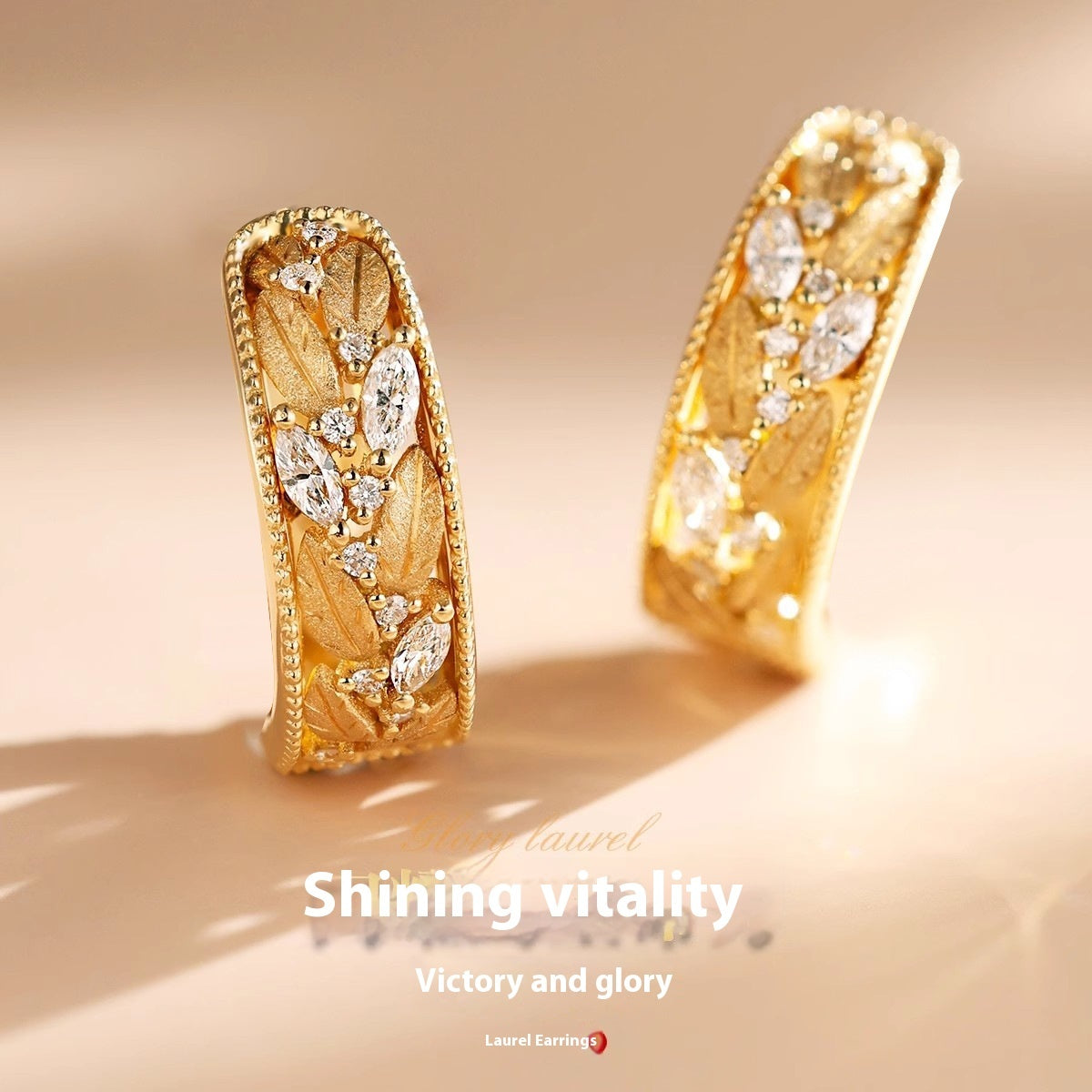 Retro Fashionable Horse Eye Diamond Laurel Earrings