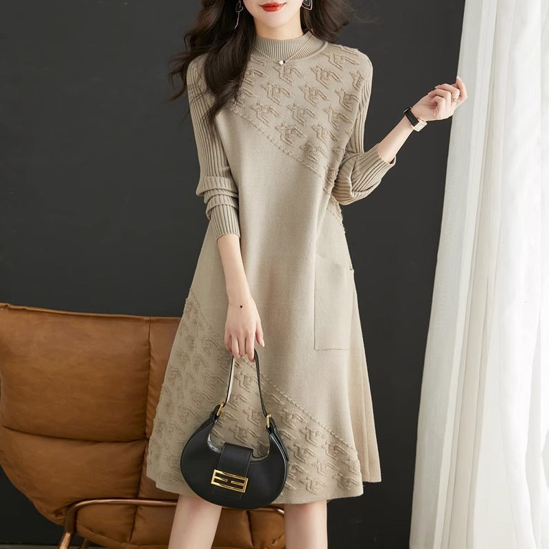 Knitted Dress Women's Bottoming Shirt Inner Wear Woolen Skirt