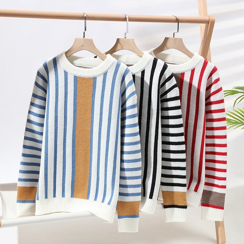 Men Loose Casual Soft Warm  Fall Winter Cashmere Knitted Sweater