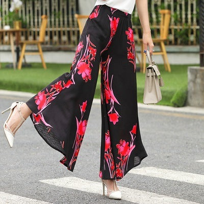 Women's high waist drape large size wide leg pants