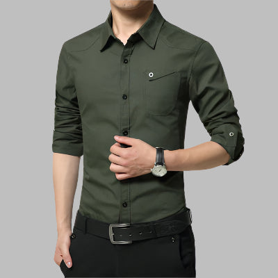 Spring Men's Shirts, Long Sleeves, Pure Cotton, Oxford Spun Shirts, Young Men's Business, Inch Inch Shirts, Korean Style