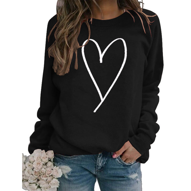 Women's Clothing  Valentine's Day Round Neck Sweatshirt