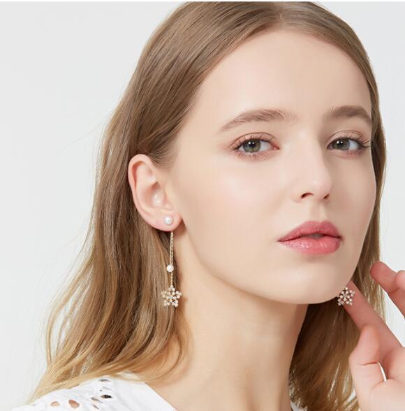 Feminine Long Tassel Pierced Ear Clip Earrings