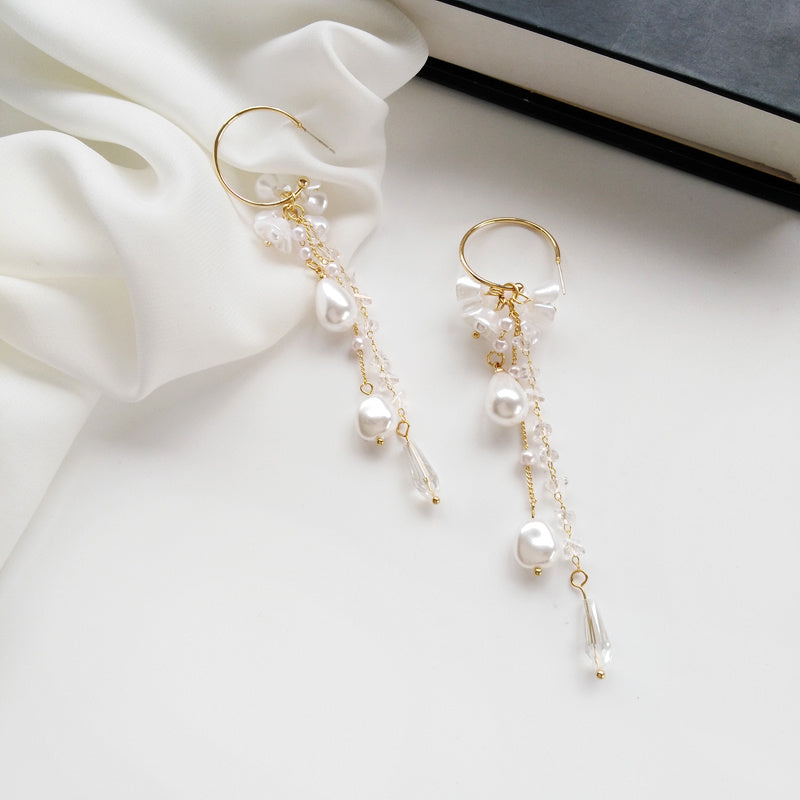 S925 Silver Needle Beautiful Long Earrings