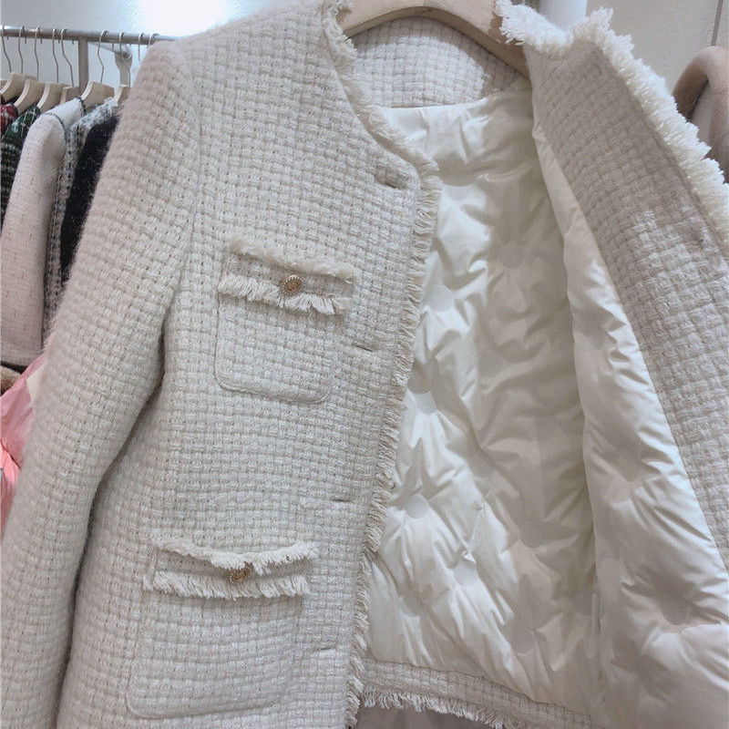 Down Tweed Small Fragrant Short Top