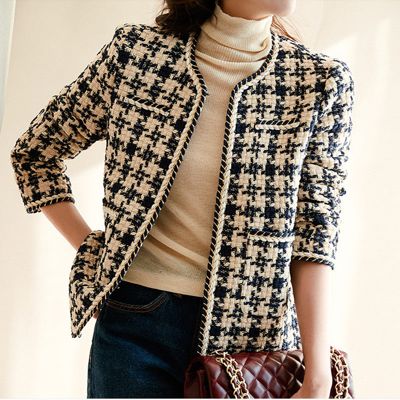 Classic Style Soft Tweed Coat For Women