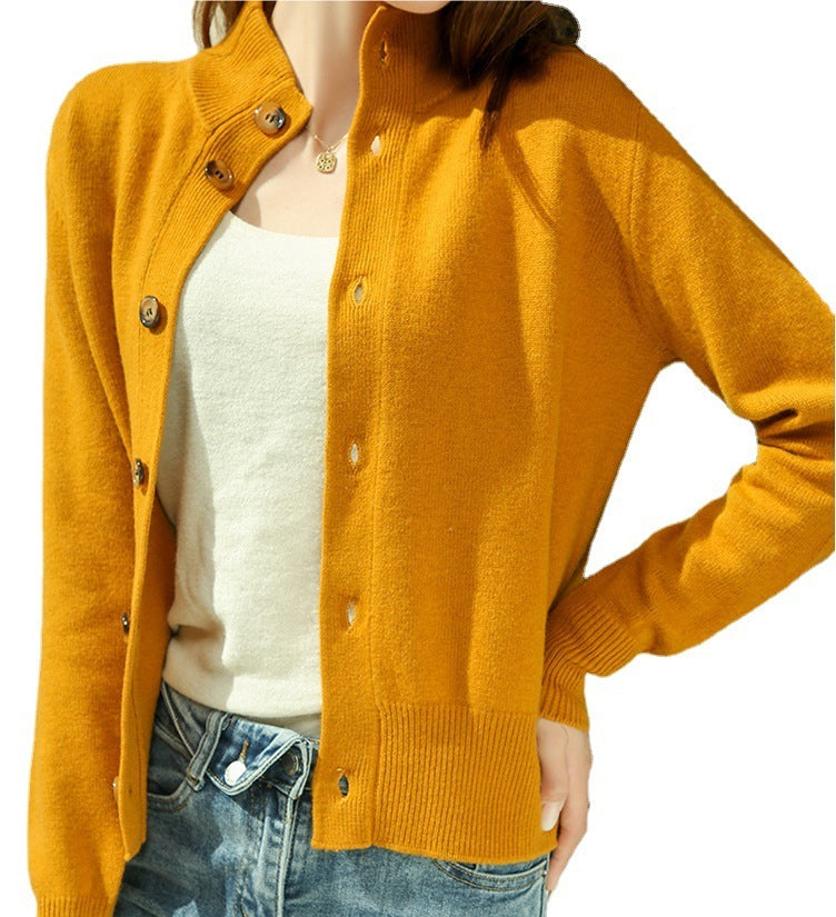 Spring And Autumn New Imitation Wool Knitted Cardigan Jacket Women