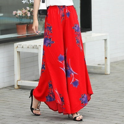 Women's high waist drape large size wide leg pants