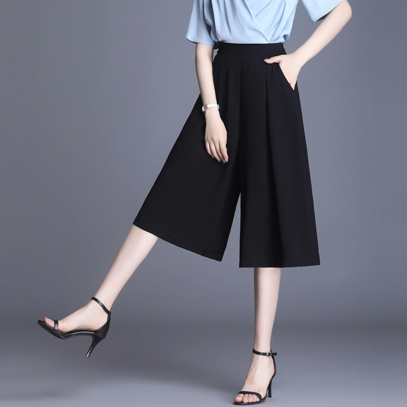 Women's Chiffon High Waist Wide Leg Pants Thin Loose Slimming