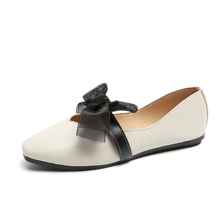 Bow tie flat casual women's shoes
