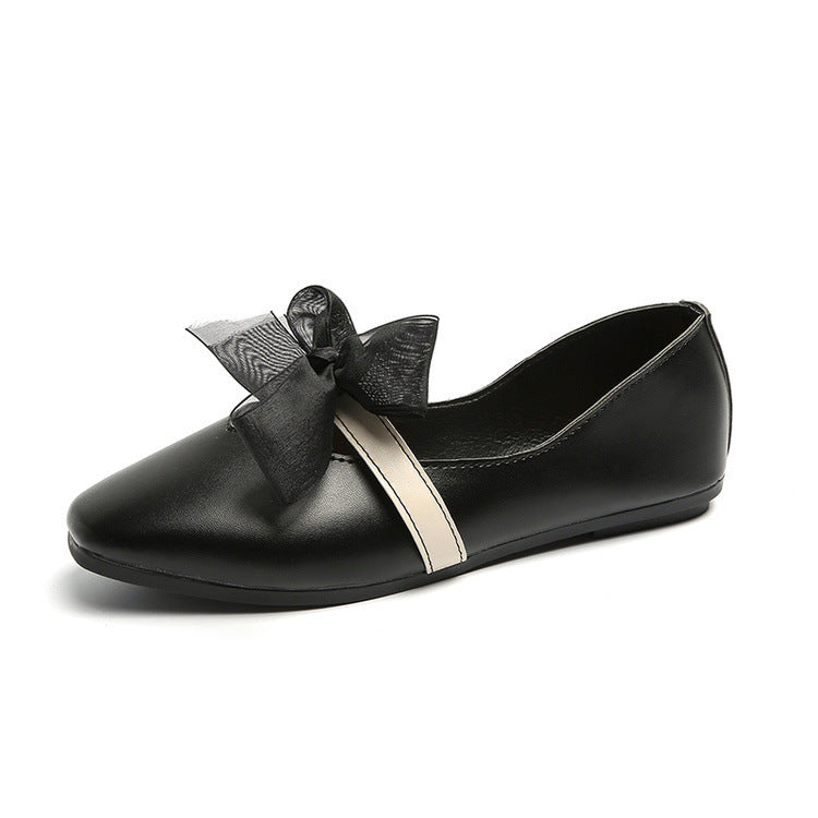 Bow tie flat casual women's shoes