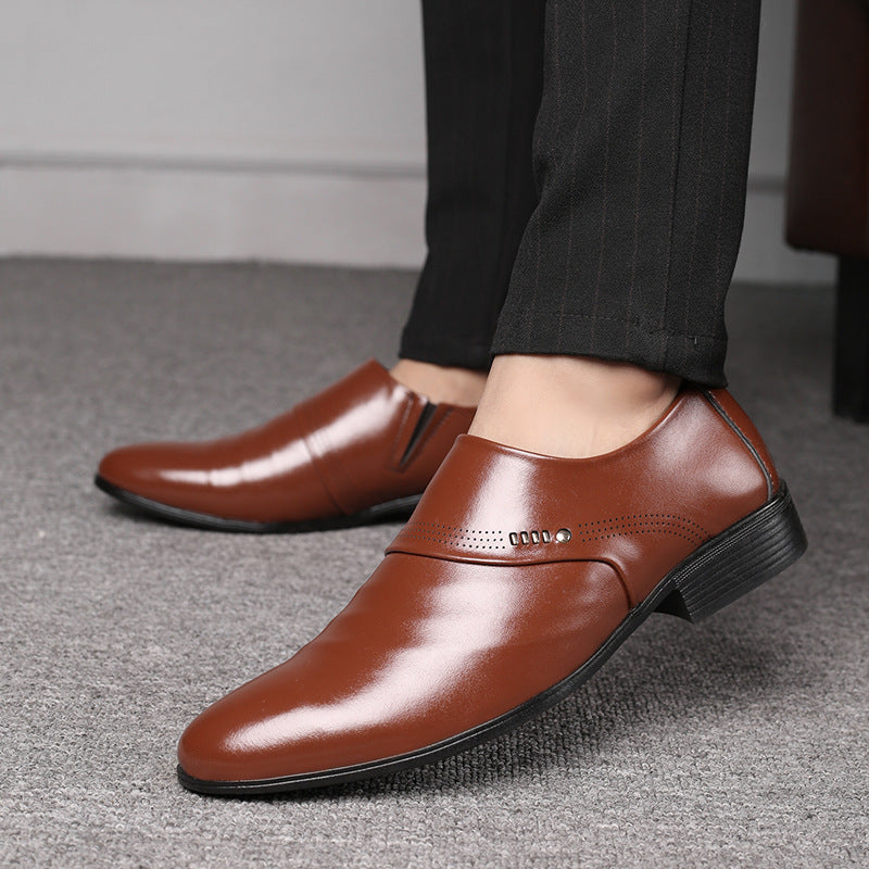 Casual pointed toe men leather shoes