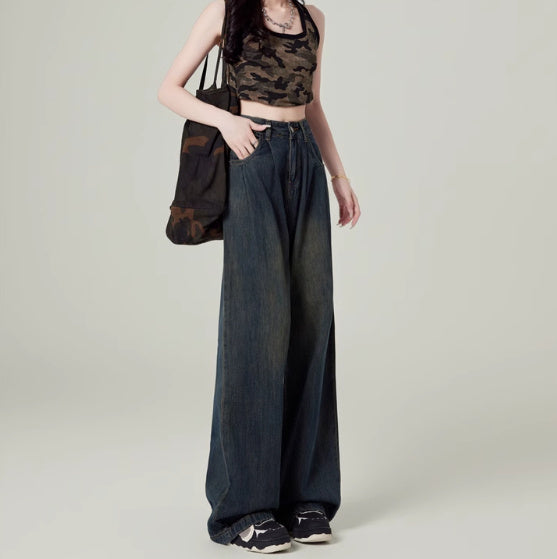 High Waisted Petite Straight Wide Leg Trousers