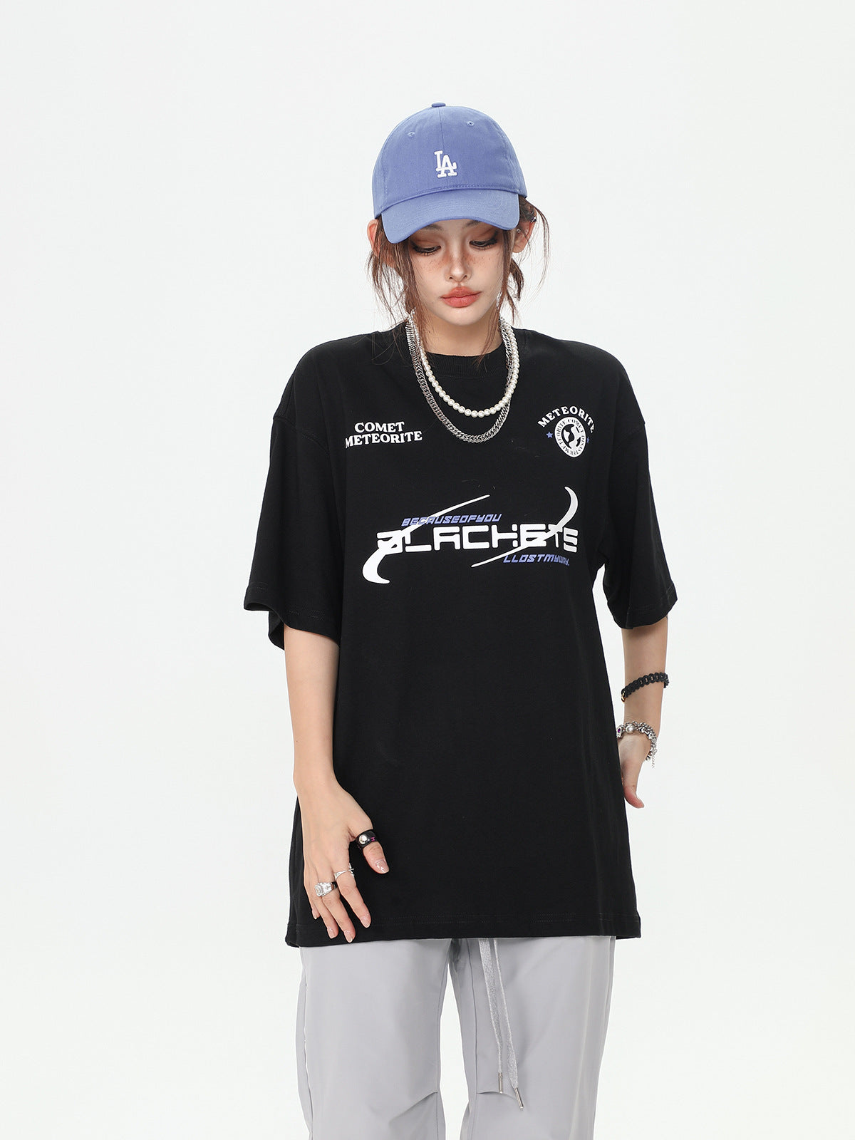 Street American Style Letter Print Short-sleeve T-shirt Fashion