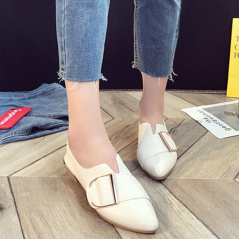 Shallow mouth small shoes flat bottom shallow shoes single shoes British wind small shoes