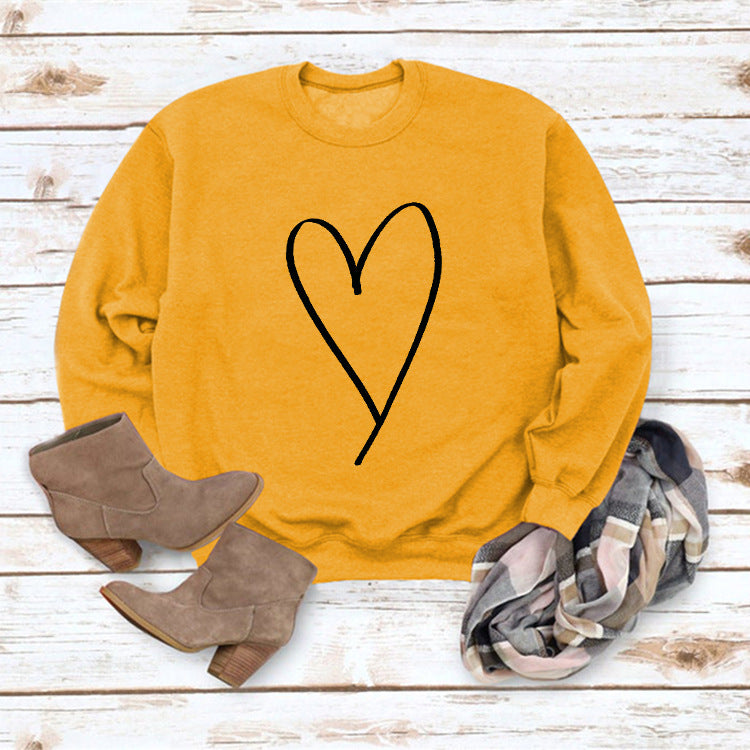 Women's Clothing  Valentine's Day Round Neck Sweatshirt