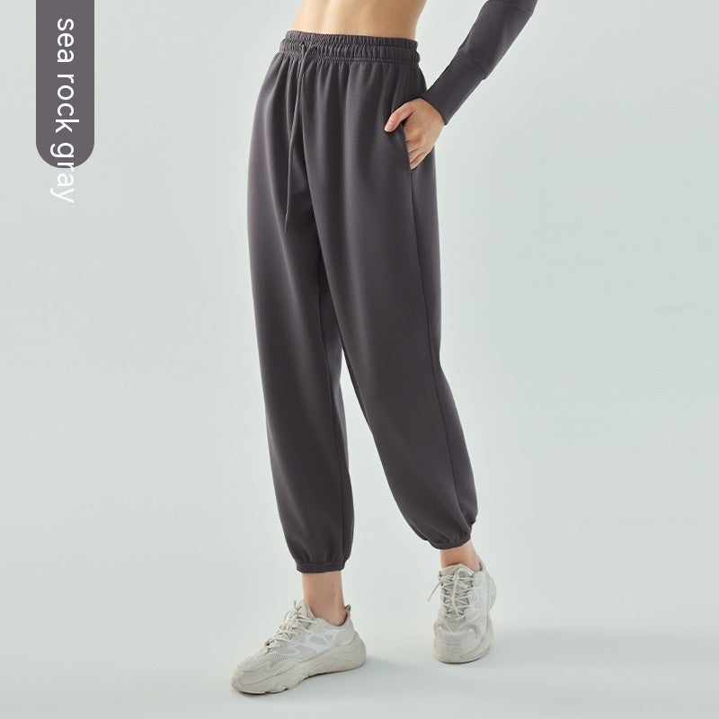 Women's Air Layer Ankle-tied Yoga Leisure Sports Breathable Quick-drying Wide-leg Pants