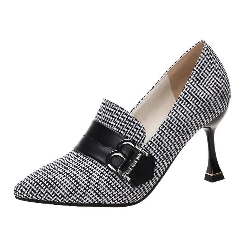 Sweet Belt Buckle Fashion All-match Pointed Temperament Stiletto Shoes