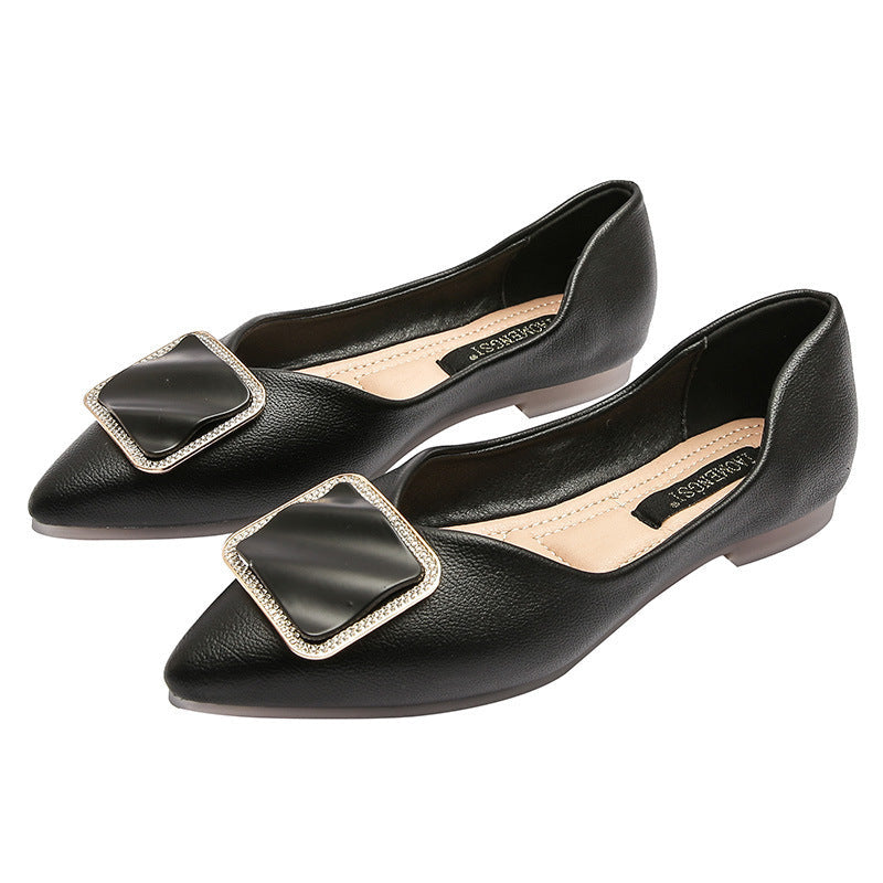 Women's Hollow Large Size Pointed Toe Flats