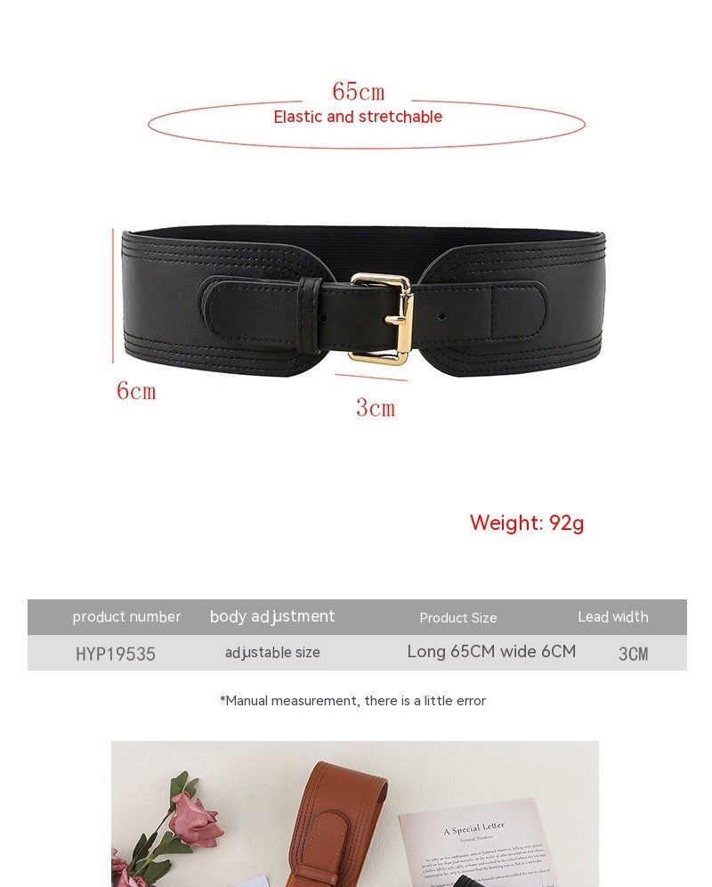 Elastic Waist Seal Square Pin Buckle All-match Fashion Belt
